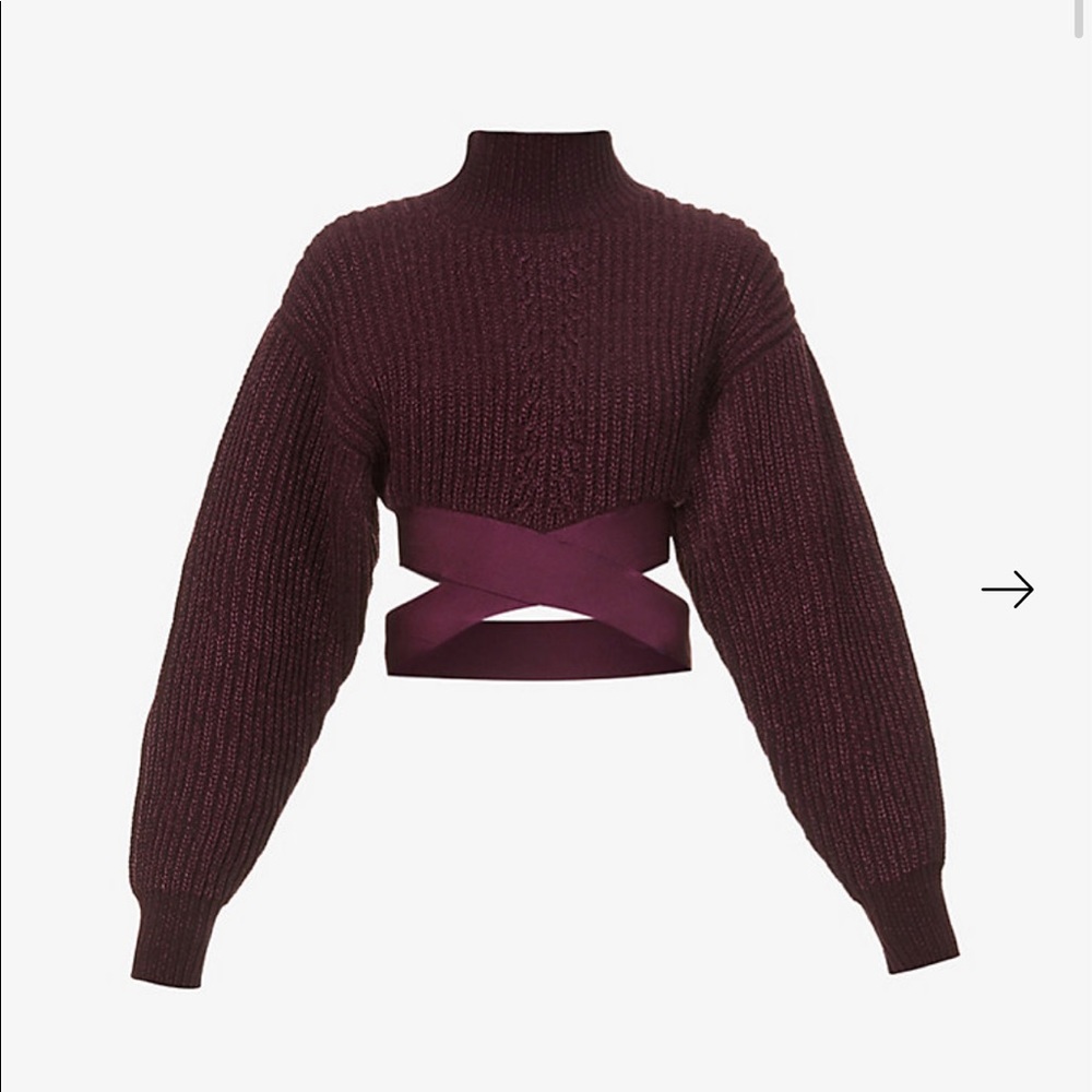 AUTHENTIC HERVE LEGER RED crop jumper